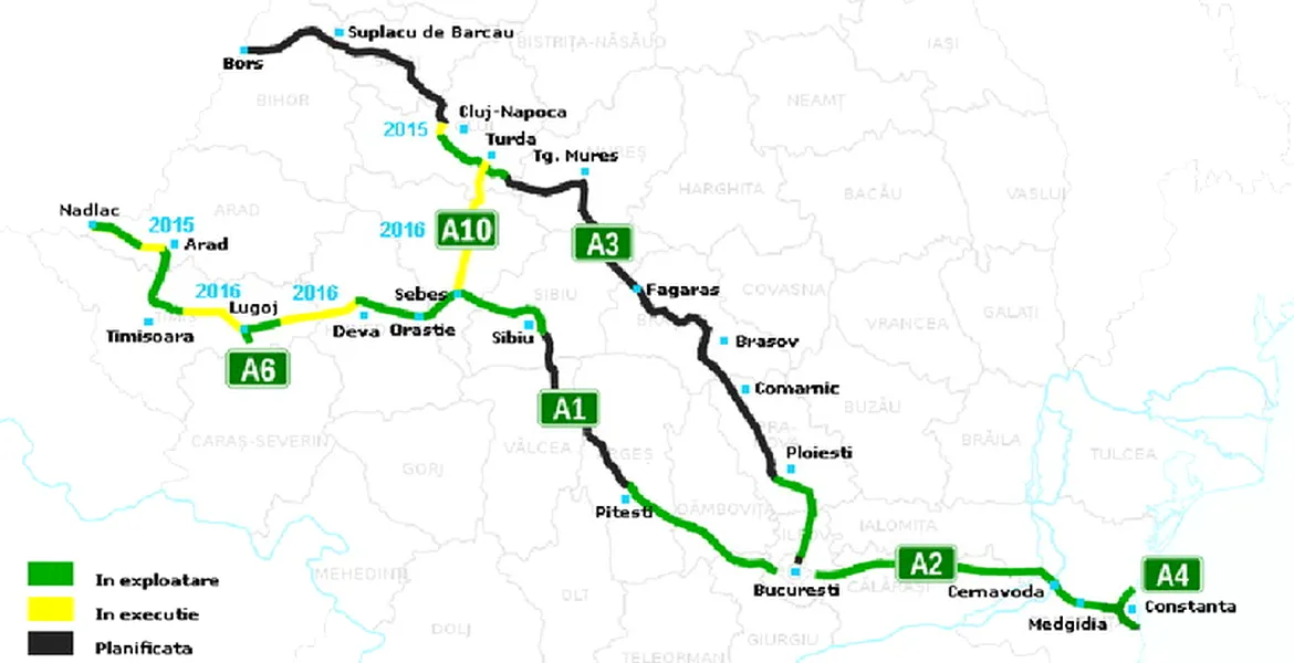 Reţeaua de autostrăzi creşte în 2015 cu peste 10%