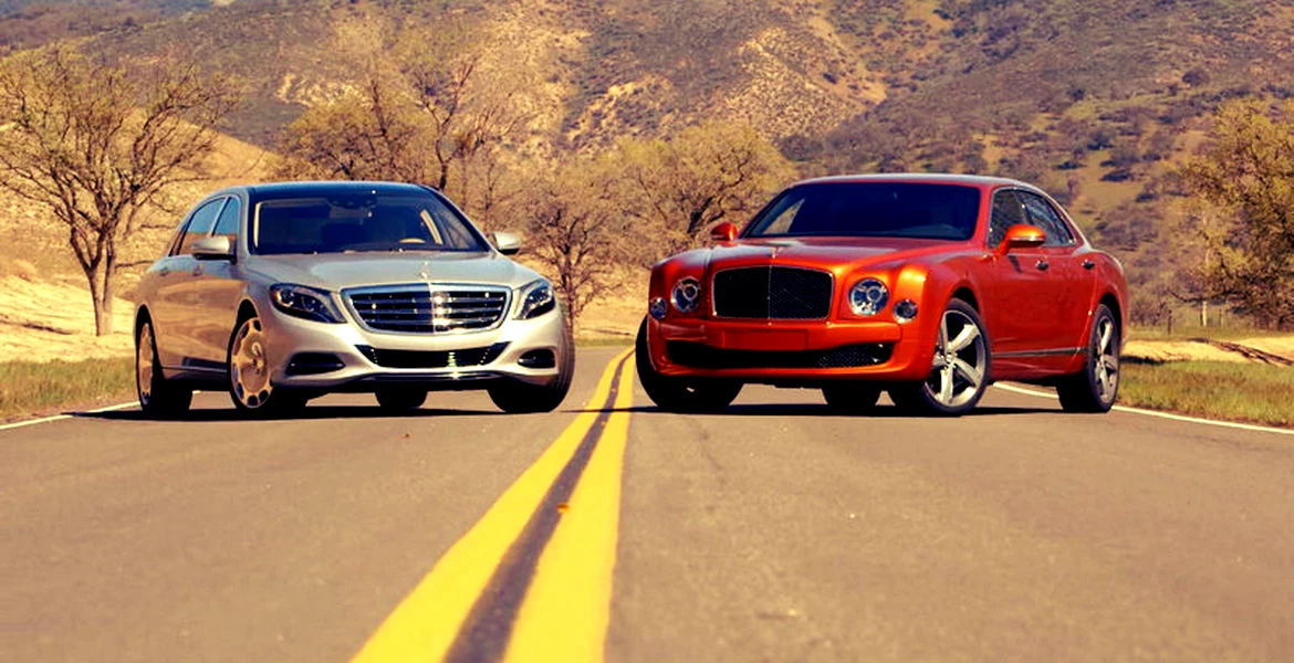 Bentley Mulsanne Speed vs Mercedes Maybach S600. Duelul titanilor. VIDEO