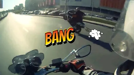 VIDEO: Când teribilismul pe motor dă greş