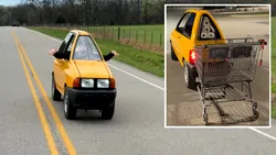 Video | A construit cea mai subțire mașină din lume și internetul a explodat. Acest Ford e mai mic decât un cărucior de cumpărături