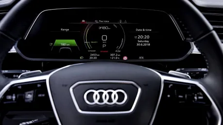 Primele imagini cu interiorul noului Audi E-Tron. Unde vor fi poziţionate ecranele pentru oglinzile virtuale - FOTO