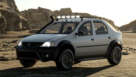 Dacia Logan, transformată într-un adevărat off-roader de un artist român – VIDEO