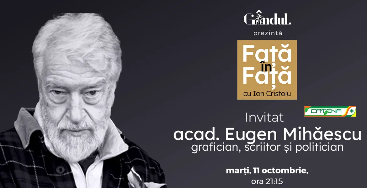 ‘’Față în față cu Ion Cristoiu’’ începe marți, 11 octombrie, de la ora 21.15