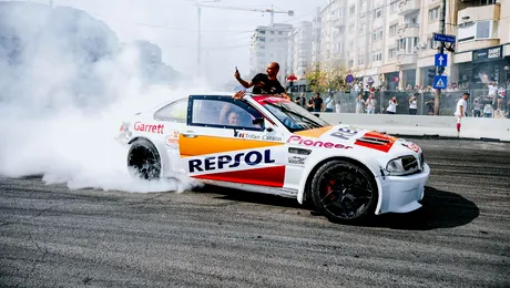Cristian Tauru a câștigat etapa de drift de la Ploiești. Pilotul de 17 ani a dominat prima rundă a sezonului