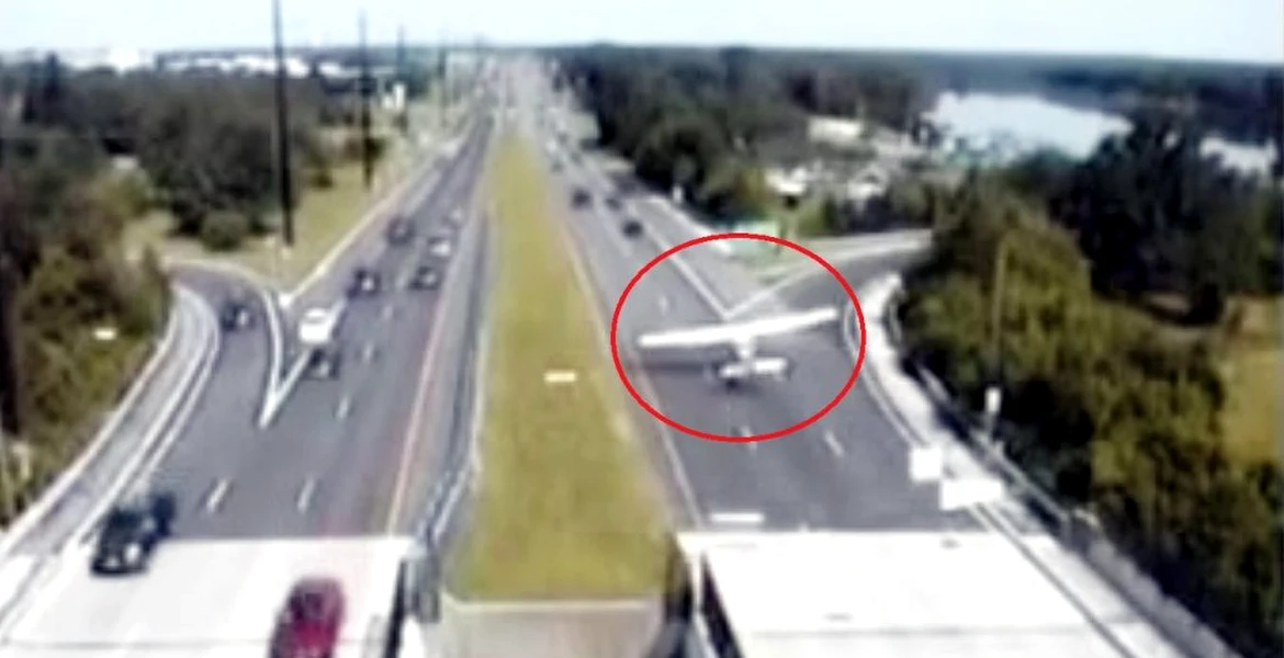 Un pilot din State reuşeşte să aterizeze pe autostradă fără să omoare pe nimeni [VIDEO]