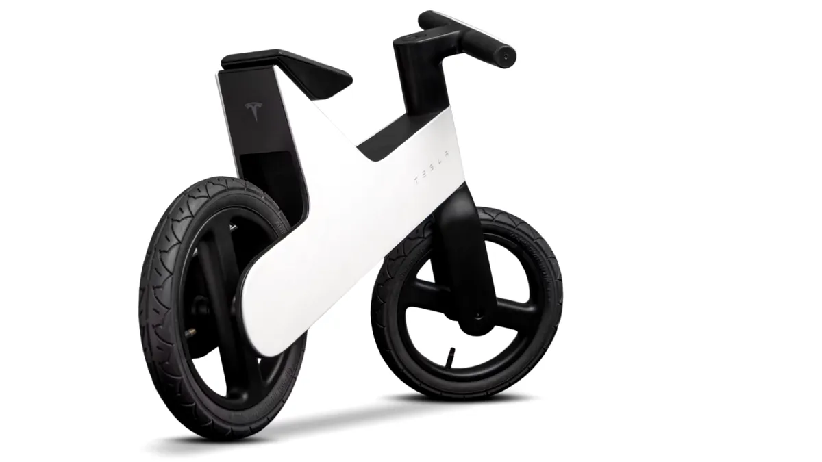Aceasta nu este bicicleta electrică de la Tesla pe care o așteptai. E pentru copii, da, și nu e o glumă!