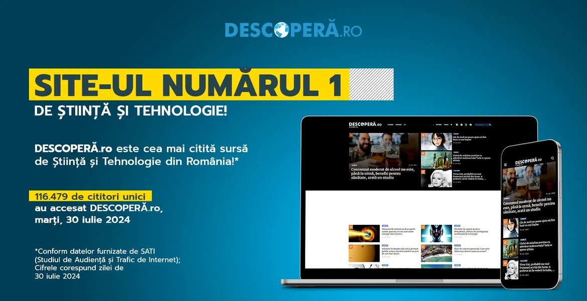 DESCOPERĂ.ro, cel mai citit site de Știință și Tehnologie din România!