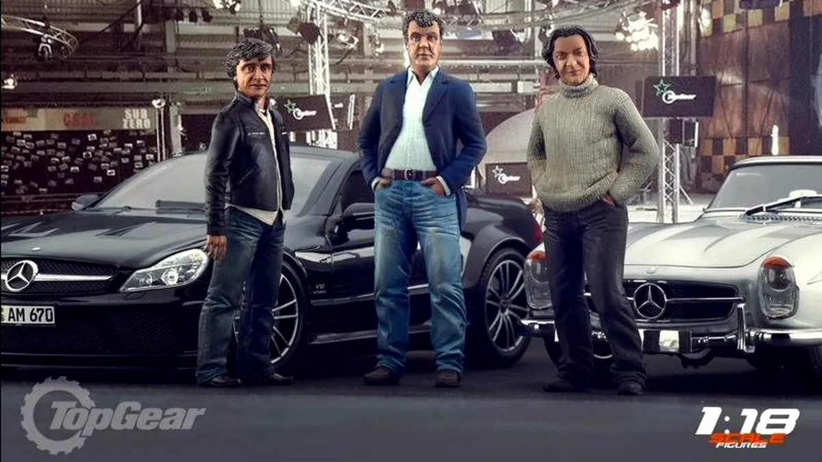 TopGear intră la apă: James, Jeremy, Richard şi Stig în miniatură