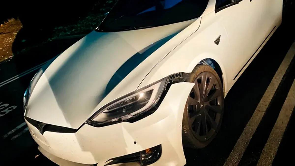 I-a dat mașina valetului să o parcheze, dar acesta a accidentat-o. Test de accelerație eșuat cu Tesla Model S Performance - VIDEO