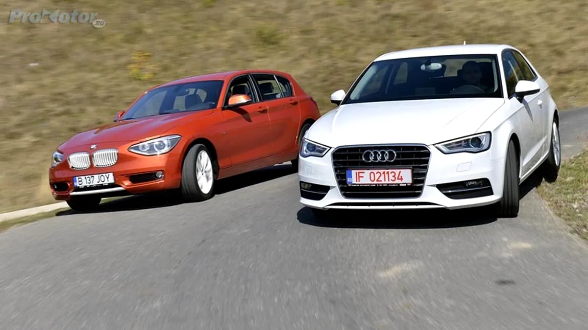 Orgoliada: comparativ Audi A3 vs BMW Seria 1, test cu motoare diesel