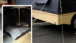 Video / Cum arată și cât costă cortul gonflabil pe roți care schimbă complet ideea de camping. O alternativă la rulotele compacte