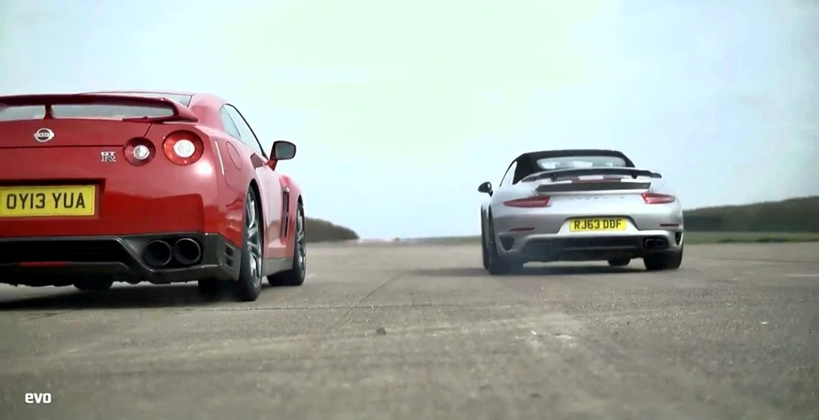 VIDEO: Nissan GT-R versus Porsche 911 Turbo Cabriolet