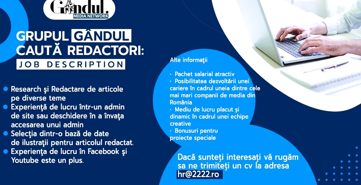 Grupul Gândul caută redactori