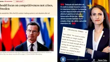 Oana Țoiu se laudă pe Facebook că a „acordat un interviu Financial Times”. În realitate, a dat o declarație și a fost citată spre finalul unui newsletter numit „UE ar trebui să se concentreze pe competitivitate și nu pe crize, spune Suedia”