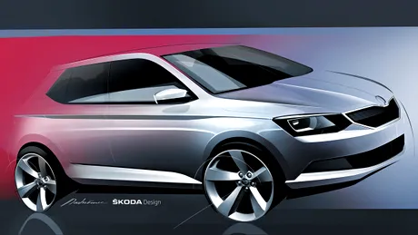 Noua Skoda Fabia, ilustrată printr-o schiţă oficială