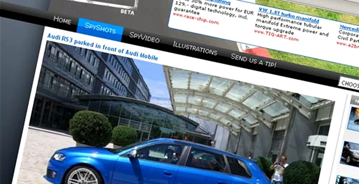 Audi RS3, spionat la muzeul Audi