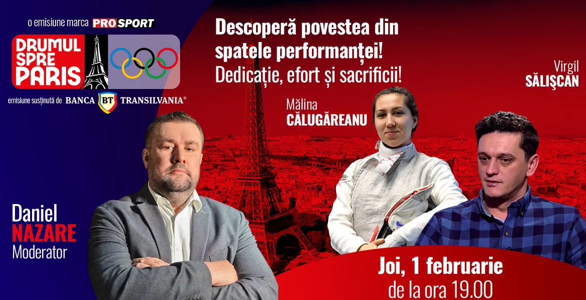 Scrimera Mălina Călugăreanu și antrenorul Virgil Sălișcan sunt invitații emisiunii ,,Drumul spre Paris’’ de joi, 1 februarie, de la ora 19:00