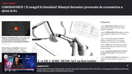 LA DOAR O LUNĂ DE LA RELANSARE GÂNDUL.RO REVINE ÎN TOPUL SITE-URILOR DIN ROMÂNIA! 626.455 DE CITITORI PE 31 MARTIE 2020