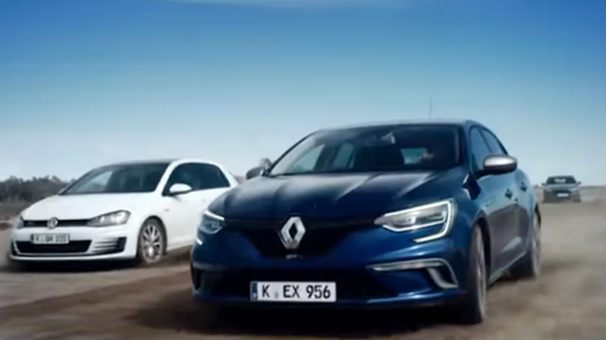 VIDEO. Spotul în care Megane GT bate Golf GTI, Ford Focus ST şi...... Porsche
