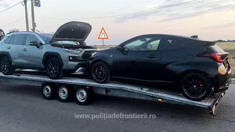 Două Toyota, un RAV4 și un GR Yaris, căutate de autoritățile germane, găsite în România