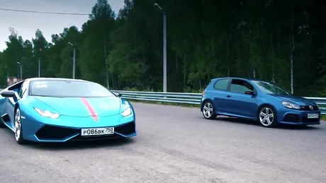 VIDEO: Lamborghini Huracan vs. un Volkswagen Golf special