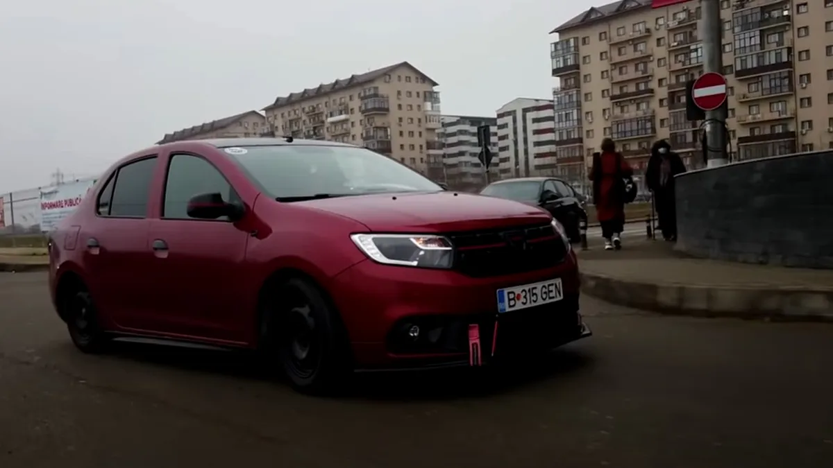 Dacia Logan cu apucături de BMW livrează mâncare în București