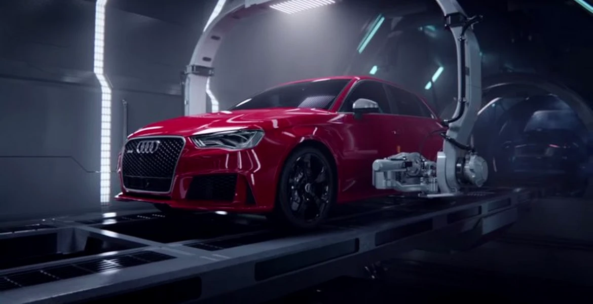 Aparent, noul Audi RS3 este născut chiar de un Audi R8. VIDEO