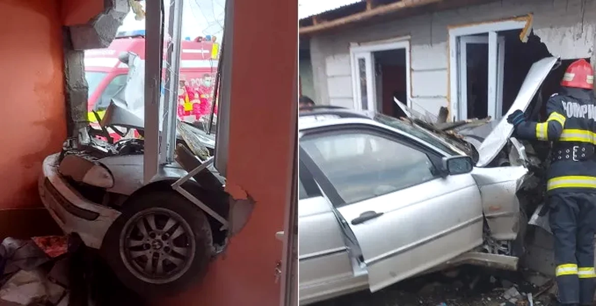 Un șofer începător a intrat cu mașina într-o casă. Unde s-a întâmplat