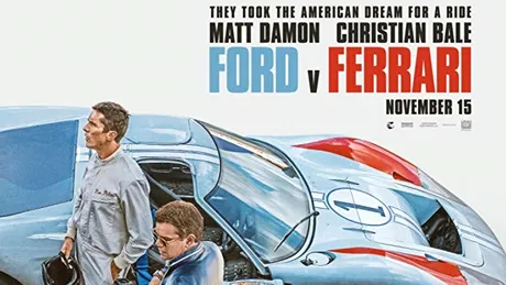 Invitație la film: Le Mans ’66 - Povestea legendarului duel Ford vs Ferrari. Actorii principali sunt Matt Damon și Christian Bale