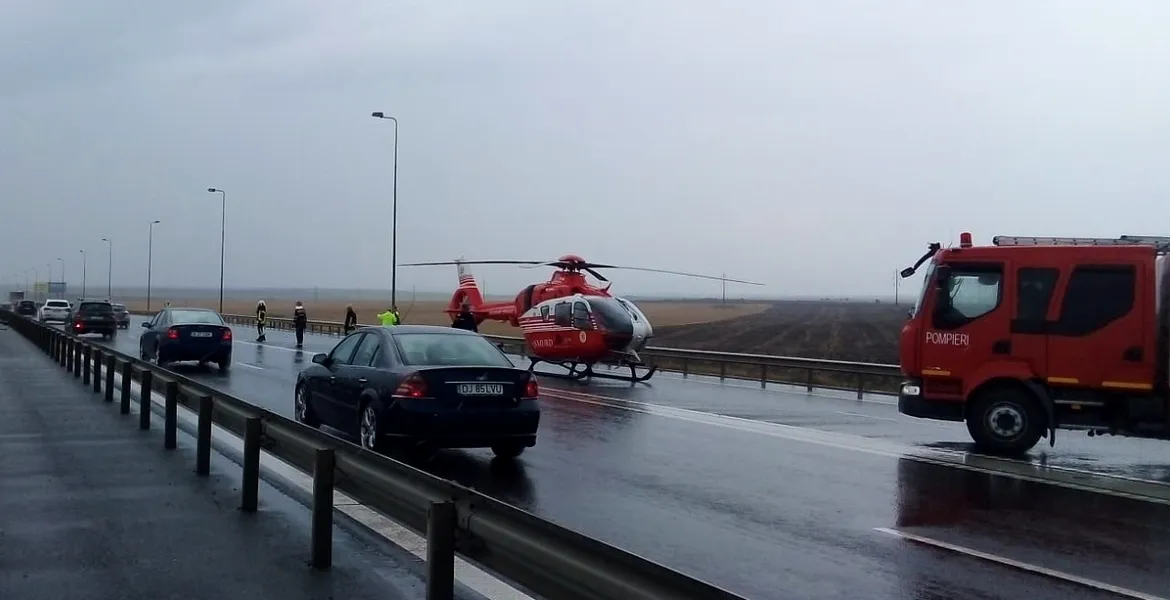 Accident soldat cu trei răniţi pe Autostrada Soarelui