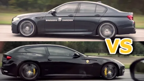 Ferrari FF vs. BMW M5: care pe care? VIDEO