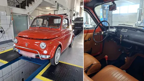 Foto - Fiat 500L din 1969, fotografiat la RAR Iași. Din anii în care Italia trăia „la dolce vita”