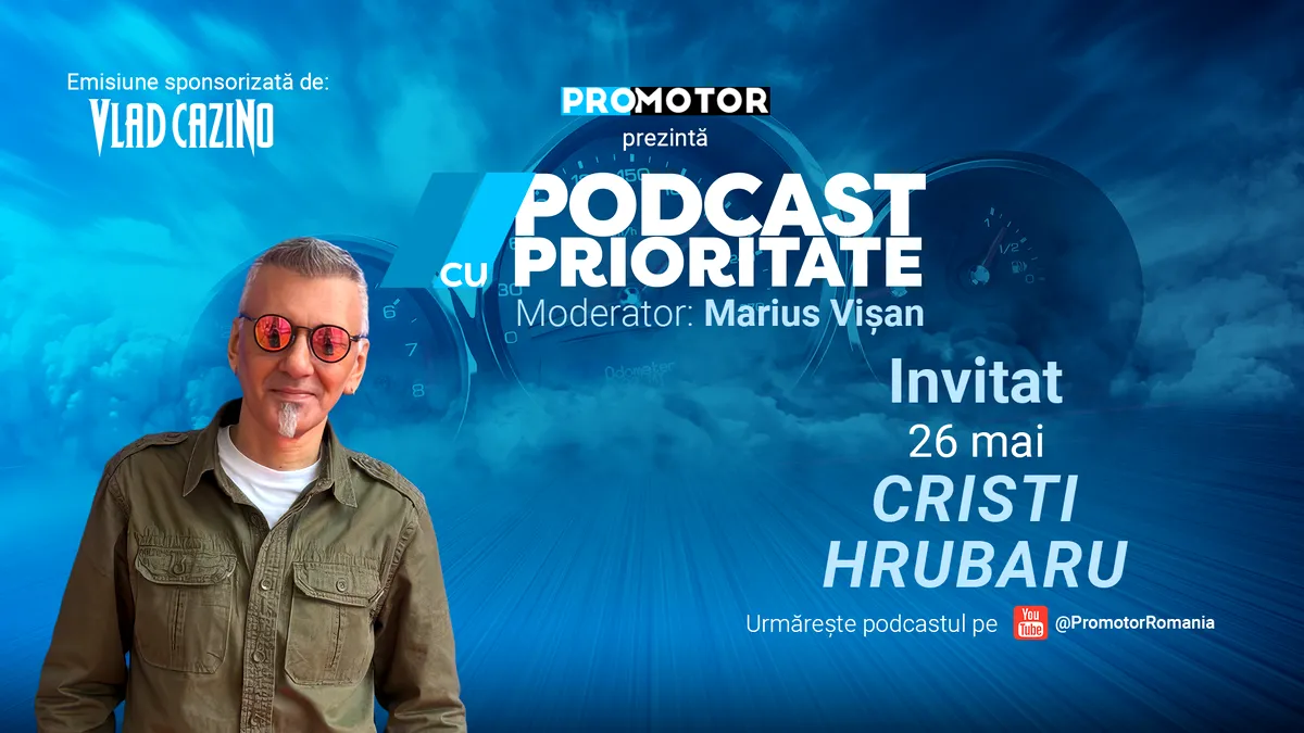 Cristi Hrubaru vine la „Podcast cu Prioritate” #101 by ProMotor. Discuții despre motociclete, mașini, rock și proiecte caritabile