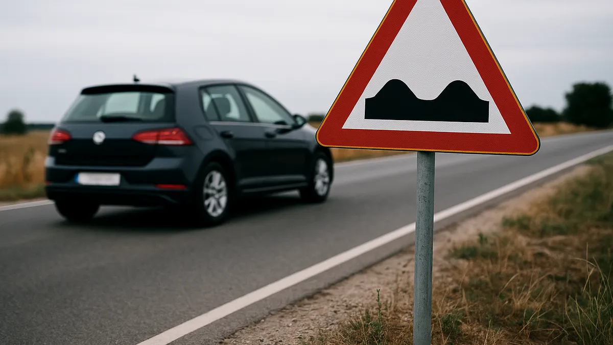 2025: Restricții și obligații când întâlnești indicatorul „Drum cu denivelări”. Permisul poate fi suspendat