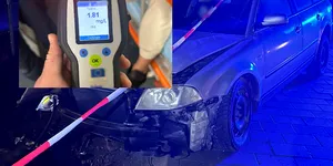 Accident grav pe DN1E60, la Florești: șofer beat, impact violent cu un panou publicitar