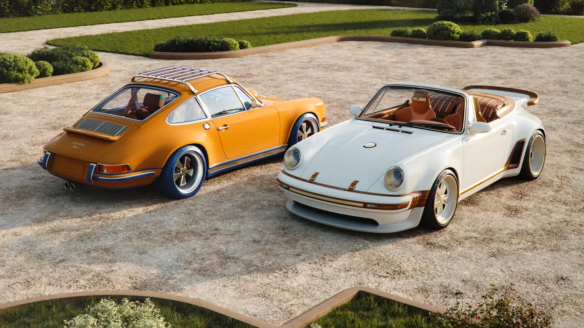 Singer și Louis Vuitton au colaborat pentru a crea două Porsche 911 personalizate. Modificările pe care casa de modă le-a adus modelelor restomod