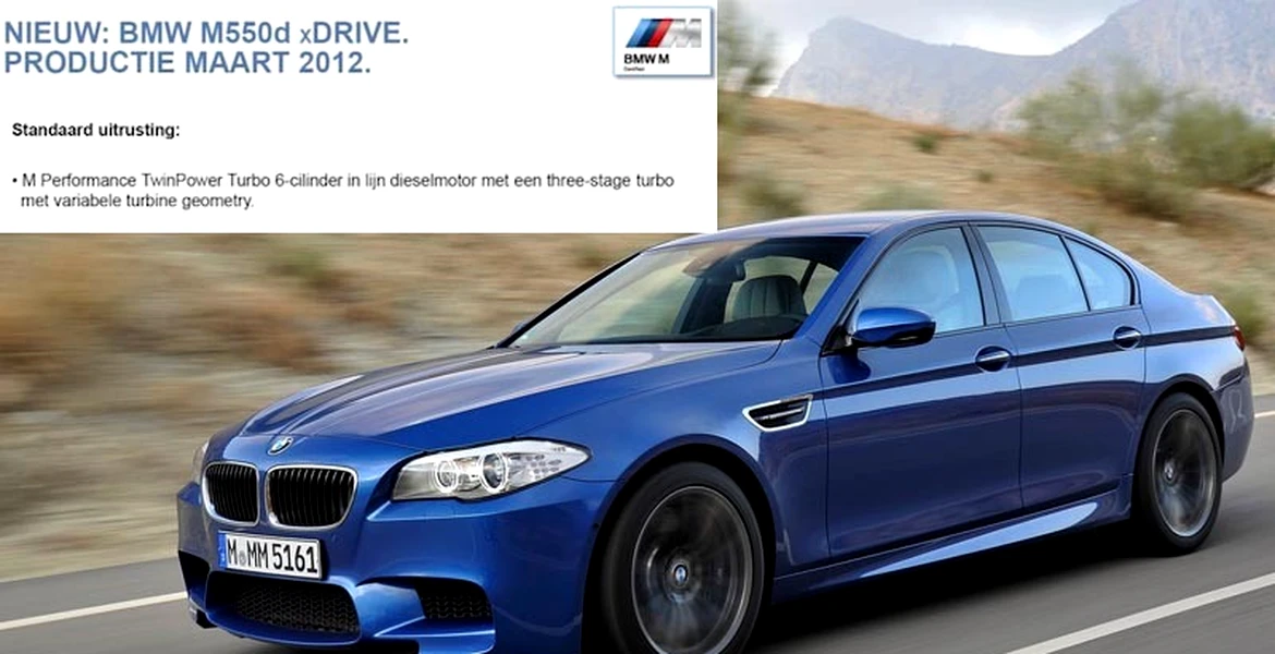 Noi informaţii despre ”BMW M5 diesel”: 550d xDrive M cu 381 CP şi 700 Nm!