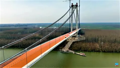 Cum arată acum podul suspendat de la Brăila. Trebuia să fie inaugurat anul trecut - galerie FOTO și VIDEO