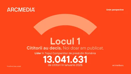 Locul 1. Două luni consecutiv. Peste 13 milioane de cititori. ARCMEDIA continuă să stabilească standardul în presa online din România