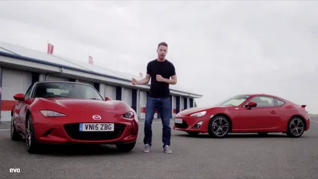 EVO: Mazda MX-5 vs Toyota GT86. Care e mai sport? VIDEO