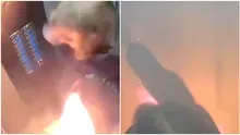 VIDEO | Baterie externă explodează în lift: imagini șocante