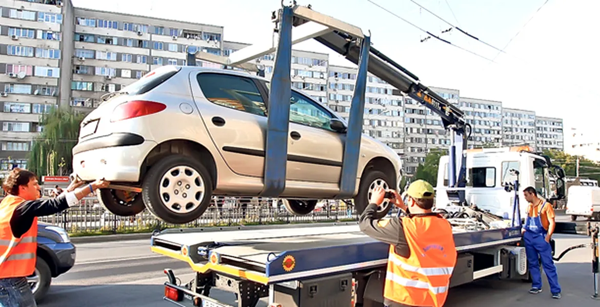 Ridicarea maşinilor parcate ilegal se schimbă peste noapte