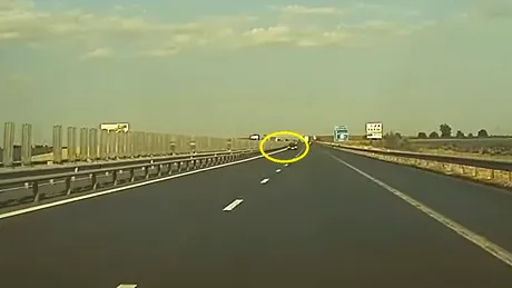 Mașină filmată pe contrasens, pe autostrada A1. Ce amendă au dat polițiștii - VIDEO