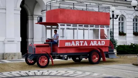 Autobuzul cu etaj „MARTA”, readus la viață după aproape 120 de ani. Replica electrică este construită la Arad