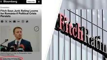 Jurnaliștii români angajați la Bloomberg pun presiune să treacă Guvernul Mureșan și publică presupuse „îngrijorări” ale agenției americane de rating Fitch: România riscă să ajungă în categoria „junk”, dacă persistă criza politică