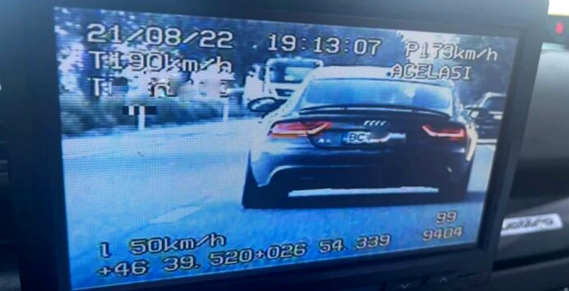 Un șofer a fost prins conducând cu 190 km/h la scurt timp după ce i-a fost suspendat permisul