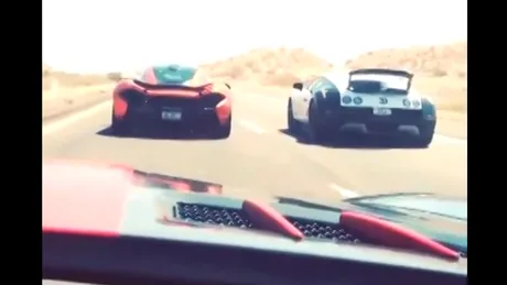 Duelul Bugatti Veyron - McLaren P1 a ajuns pe străzi. VIDEO