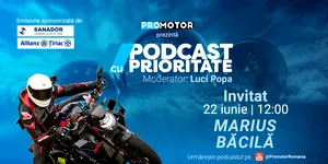 Marius Băcilă, invitat în „Podcast cu Prioritate” #104 by ProMotor. Discuții despre siguranța pe motocicletă, tehnici de pilotaj și miturile din lumea moto