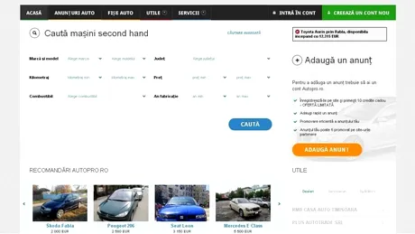 Site-ul Autopro.ro - locul perfect pentru a cumpăra şi vinde maşini