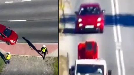 Video - Poliția poloneză folosește drone pentru a-i amenda pe șoferii care dau flash-uri în trafic